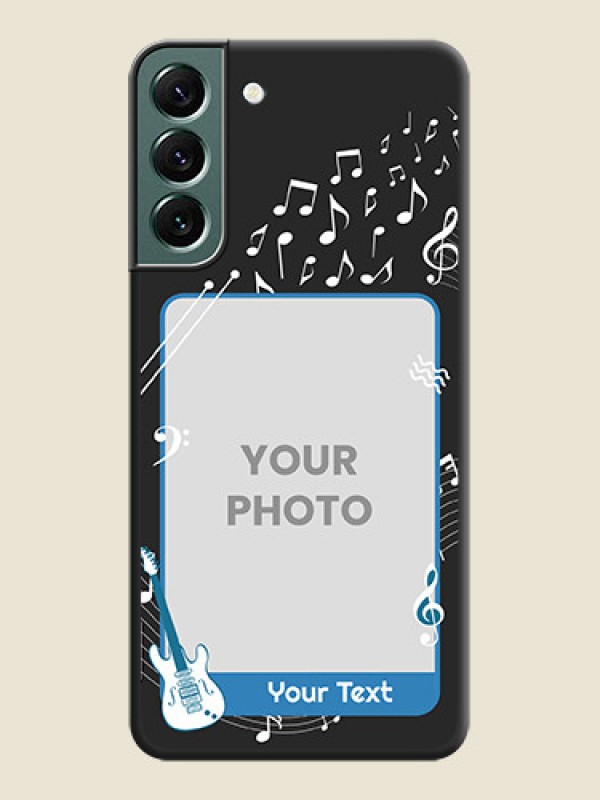 Custom Musical Theme Design with Text on Photo on Space Black Soft Matte Mobile Case - Galaxy S22 Plus 5G - alternate view