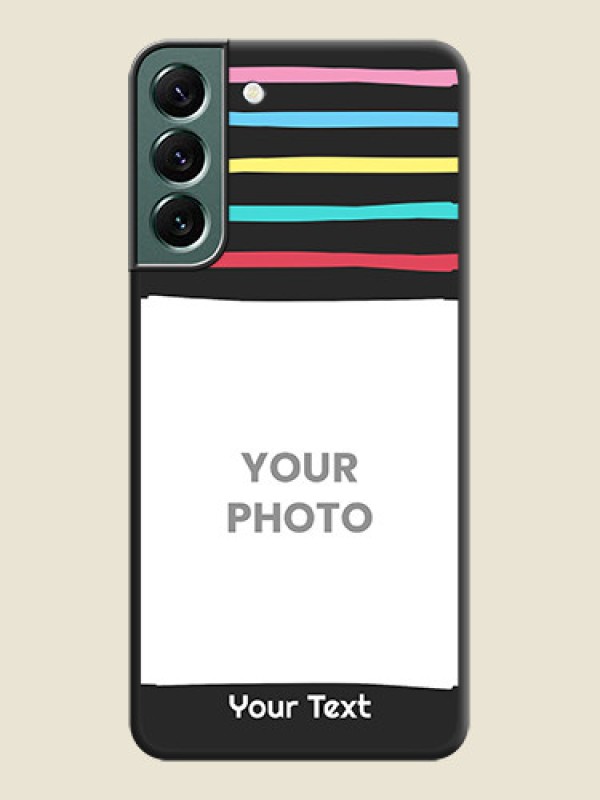 Custom Multicolor Lines with Image on Space Black Personalized Soft Matte Phone Covers - Galaxy S22 Plus 5G - alternate view