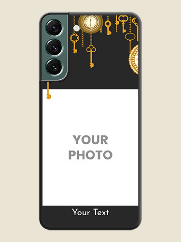 Custom Decorative Design with Text on Space Black Custom Soft Matte Back Cover - Galaxy S22 Plus 5G - alternate view