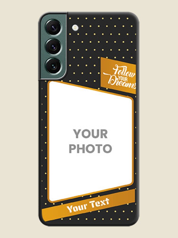 Custom Follow Your Dreams with White Dots on Space Black Custom Soft Matte Phone Cases - Galaxy S22 Plus 5G - alternate view