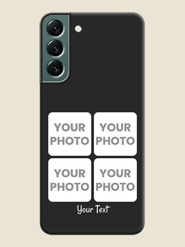 Custom Floral Art with 6 Image Holder on Photo on Space Black Soft Matte Mobile Case - Galaxy S22 Plus 5G - alternate view