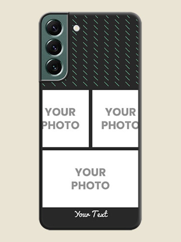 Custom Cross Dotted Pattern with 2 Image Holder on Personalised Space Black Soft Matte Cases - Galaxy S22 Plus 5G - alternate view