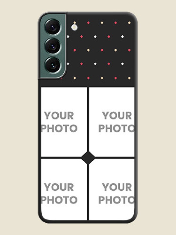 Custom Multicolor Dotted Pattern with 4 Image Holder on Space Black Custom Soft Matte Phone Cases - Galaxy S22 Plus 5G - alternate view