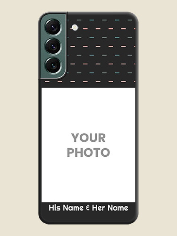 Custom Line Pattern Design with Text on Space Black Custom Soft Matte Phone Back Cover - Galaxy S22 Plus 5G - alternate view