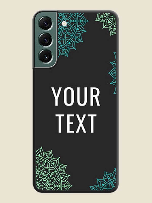 Custom Your Name with Floral Design on Space Black Custom Soft Matte Back Cover - Galaxy S22 Plus 5G - alternate view