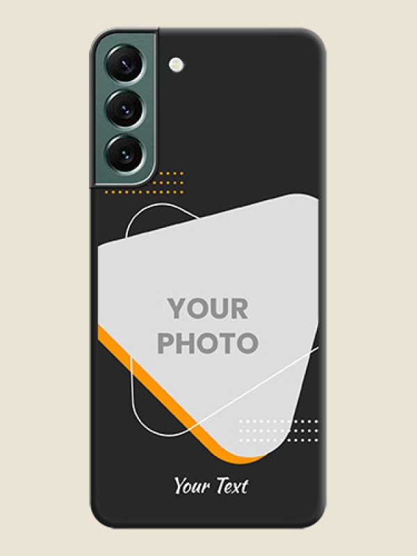 Custom Yellow Triangle on Photo on Space Black Soft Matte Phone Cover - Galaxy S22 Plus 5G - alternate view