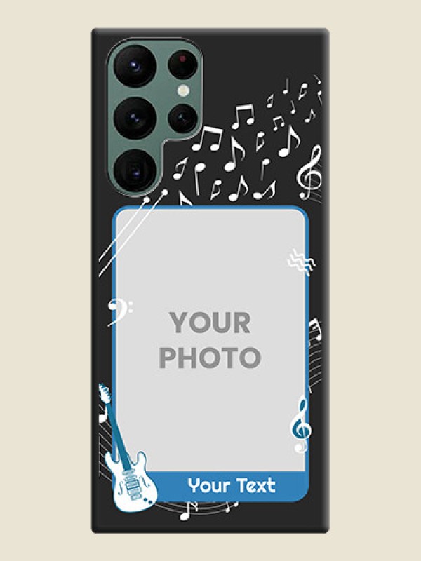 Custom Musical Theme Design with Text on Photo on Space Black Soft Matte Mobile Case - Galaxy S22 Ultra 5G - alternate view