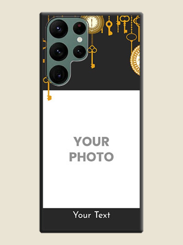 Custom Decorative Design with Text on Space Black Custom Soft Matte Back Cover - Galaxy S22 Ultra 5G - alternate view