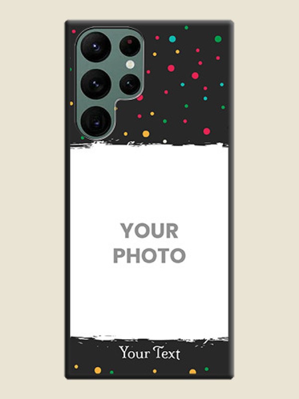 Custom Multicolor Dotted Pattern with Text on Space Black Custom Soft Matte Phone Back Cover - Galaxy S22 Ultra 5G - alternate view