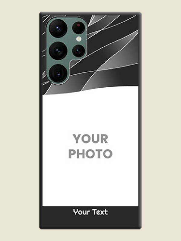 Custom Mixed Wave Lines on Photo on Space Black Soft Matte Mobile Cover - Galaxy S22 Ultra 5G - alternate view
