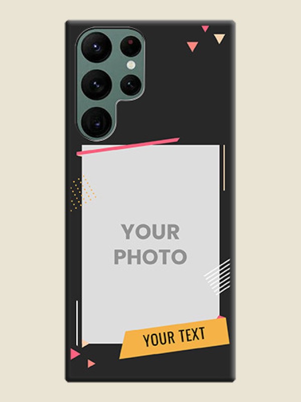 Custom Photo Frame with Triangle Small Dots on Photo on Space Black Soft Matte Back Cover - Galaxy S22 Ultra 5G - alternate view
