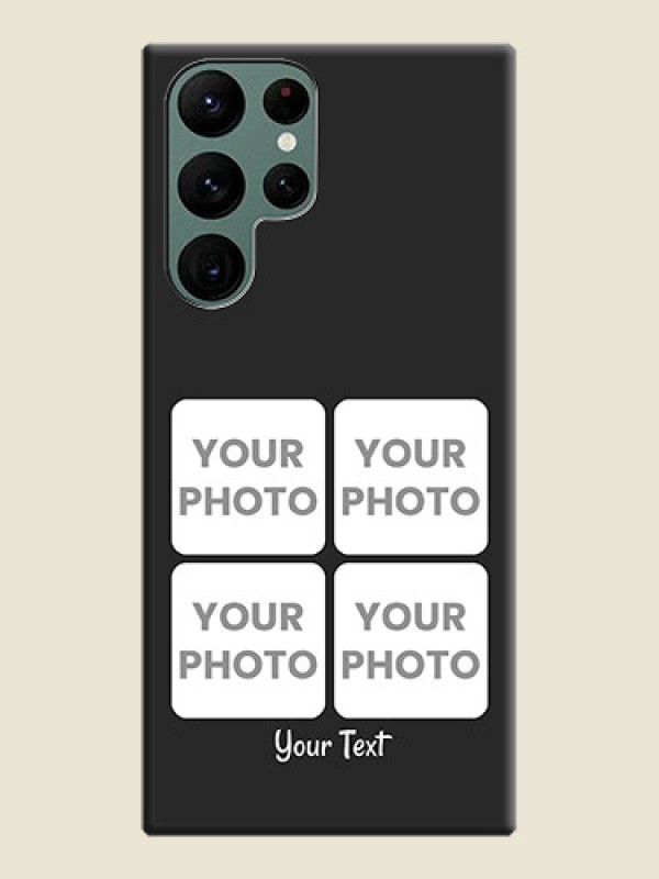 Custom Floral Art with 6 Image Holder on Photo on Space Black Soft Matte Mobile Case - Galaxy S22 Ultra 5G - alternate view