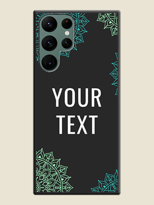 Custom Your Name with Floral Design on Space Black Custom Soft Matte Back Cover - Galaxy S22 Ultra 5G - alternate view