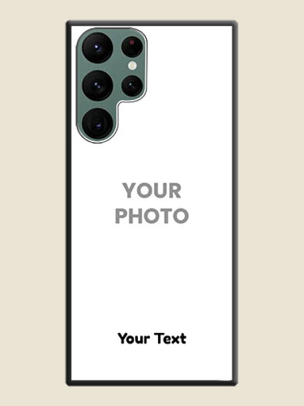 Custom Full Single Pic Upload With Text On Space Black Personalized Soft Matte Phone Covers -Samsung Galaxy S22 Ultra 5G - alternate view