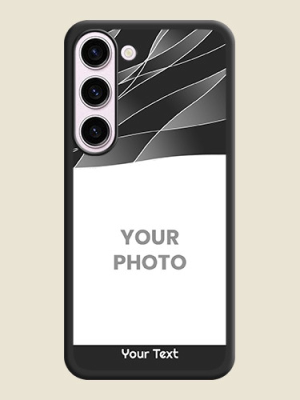 Custom Mixed Wave Lines on Photo on Space Black Soft Matte Mobile Cover - Samsung Galaxy S23 5G - alternate view