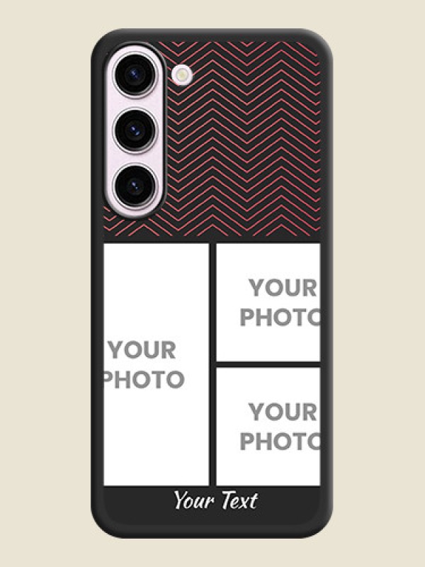 Custom Wave Pattern with 3 Image Holder on Space Black Custom Soft Matte Back Cover - Samsung Galaxy S23 5G - alternate view