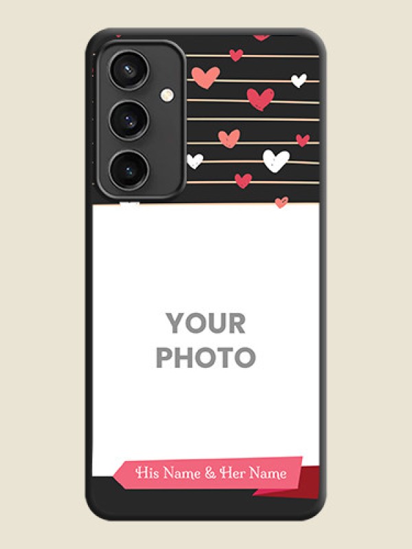 Custom Love Pattern with Name on Pink Ribbon - Photo on Space Black Soft Matte Back Cover - Galaxy S23 FE 5G - alternate view