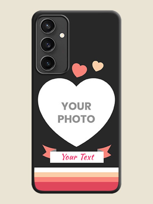 Custom Love Shaped Photo with Colorful Stripes on Personalised Space Black Soft Matte Cases - Galaxy S23 FE 5G - alternate view