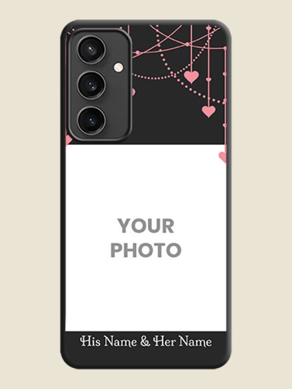 Custom Pink Love Hangings with Text on Space Black Custom Soft Matte Back Cover - Galaxy S23 FE 5G - alternate view