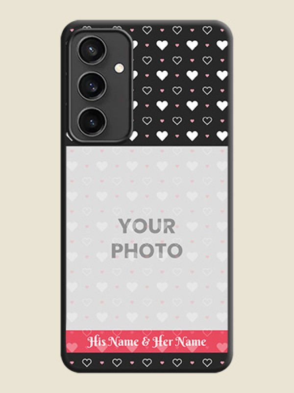 Custom White Color Love Symbols with Text Design - Photo on Space Black Soft Matte Phone Cover - Galaxy S23 FE 5G - alternate view