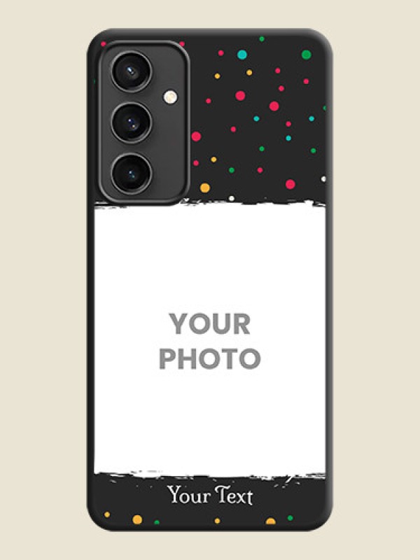 Custom Multicolor Dotted Pattern with Text on Space Black Custom Soft Matte Phone Back Cover - Galaxy S23 FE 5G - alternate view