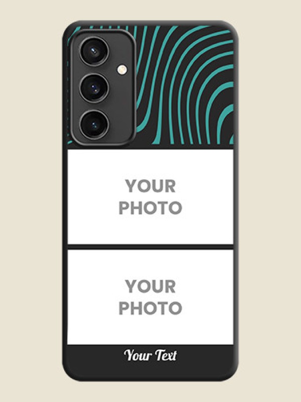 Custom Wave Pattern with 2 Image Holder on Space Black Personalized Soft Matte Phone Covers - Galaxy S23 FE 5G - alternate view
