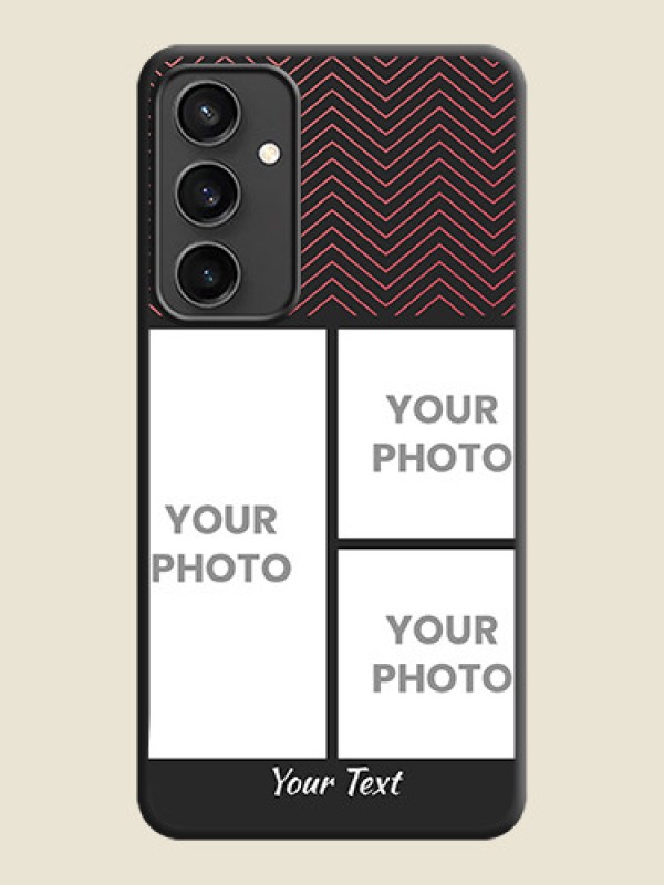 Custom Wave Pattern with 3 Image Holder on Space Black Custom Soft Matte Back Cover - Galaxy S23 FE 5G - alternate view
