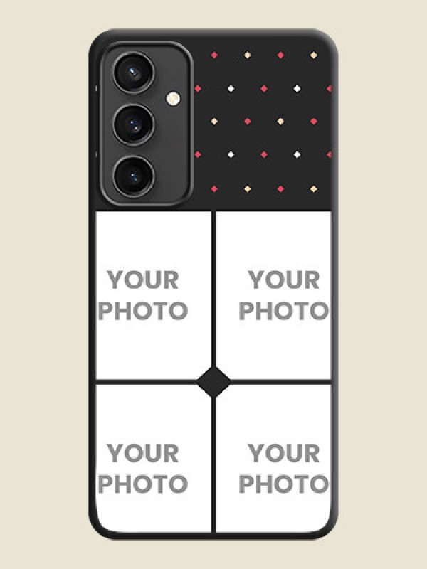 Custom Multicolor Dotted Pattern with 4 Image Holder on Space Black Custom Soft Matte Phone Cases - Galaxy S23 FE 5G - alternate view