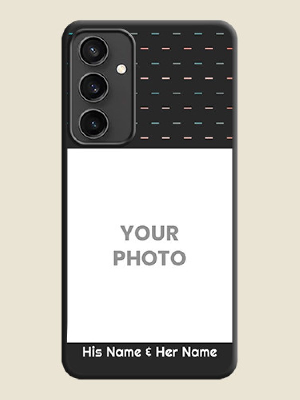 Custom Line Pattern Design with Text on Space Black Custom Soft Matte Phone Back Cover - Galaxy S23 FE 5G - alternate view