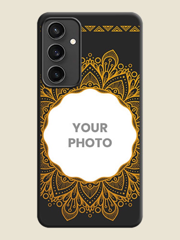 Custom Round Image with Floral Design - Photo on Space Black Soft Matte Mobile Cover - Galaxy S23 FE 5G - alternate view