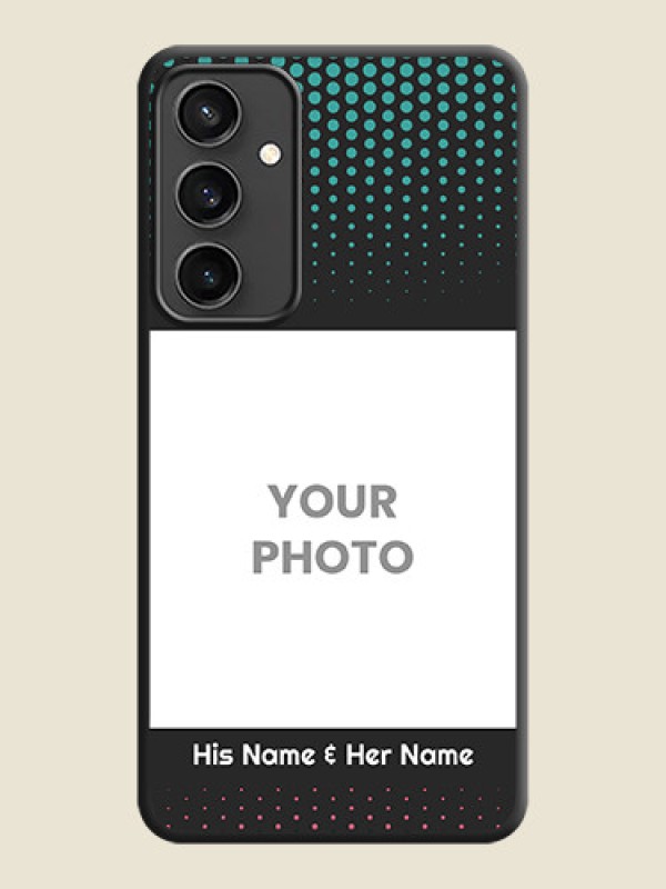 Custom Faded Dots with Grunge Photo Frame and Text on Space Black Custom Soft Matte Phone Cases - Galaxy S23 FE 5G - alternate view