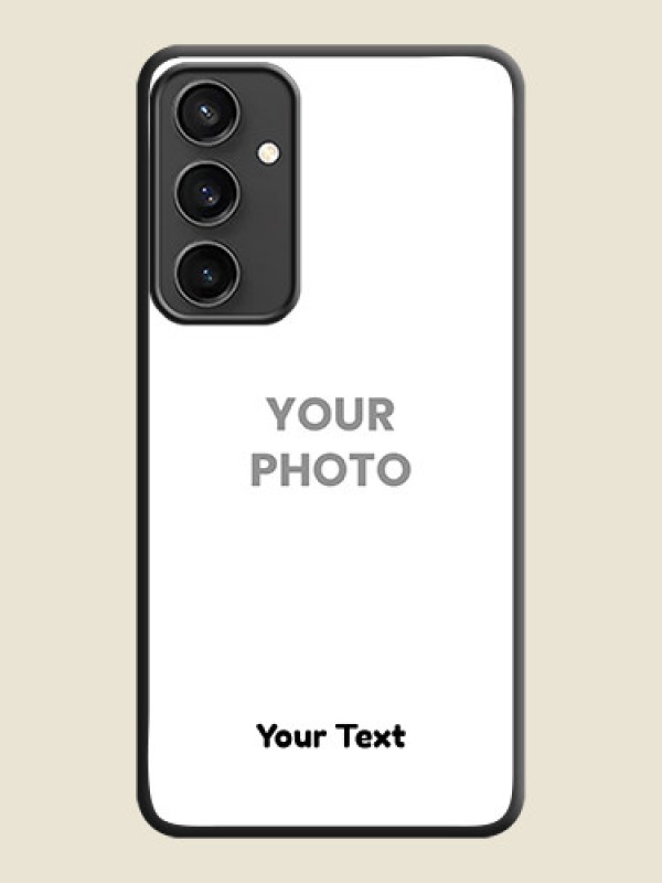 Custom Full Single Pic Upload With Text On Space Black Personalized Soft Matte Phone Covers - Galaxy S23 FE 5G - alternate view
