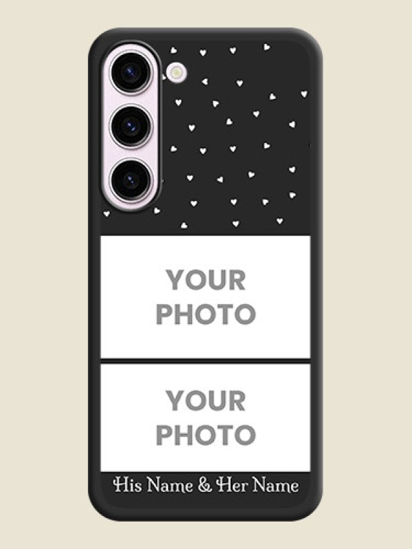 Custom Miniature Love Symbols with Name on Space Black Custom Soft Matte Back Cover - Samsung Galaxy S23 Plus 5G - alternate view
