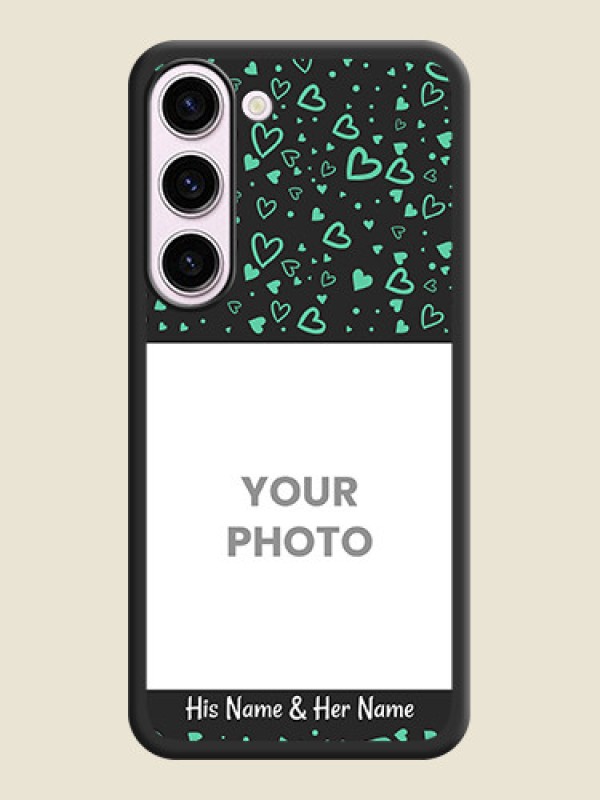 Custom Sea Green Indefinite Love Pattern on Photo on Space Black Soft Matte Mobile Cover - Samsung Galaxy S23 Plus 5G - alternate view