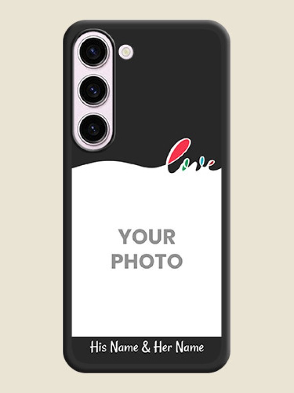 Custom Fall in Love Pattern with Picture on Photo on Space Black Soft Matte Mobile Case - Samsung Galaxy S23 Plus 5G - alternate view