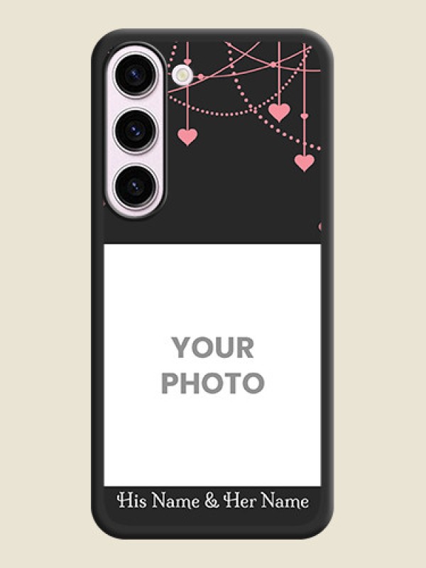 Custom Pink Love Hangings with Text on Space Black Custom Soft Matte Back Cover - Samsung Galaxy S23 Plus 5G - alternate view