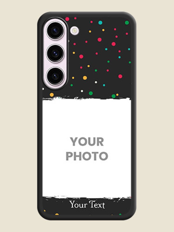 Custom Multicolor Dotted Pattern with Text on Space Black Custom Soft Matte Phone Back Cover - Samsung Galaxy S23 Plus 5G - alternate view