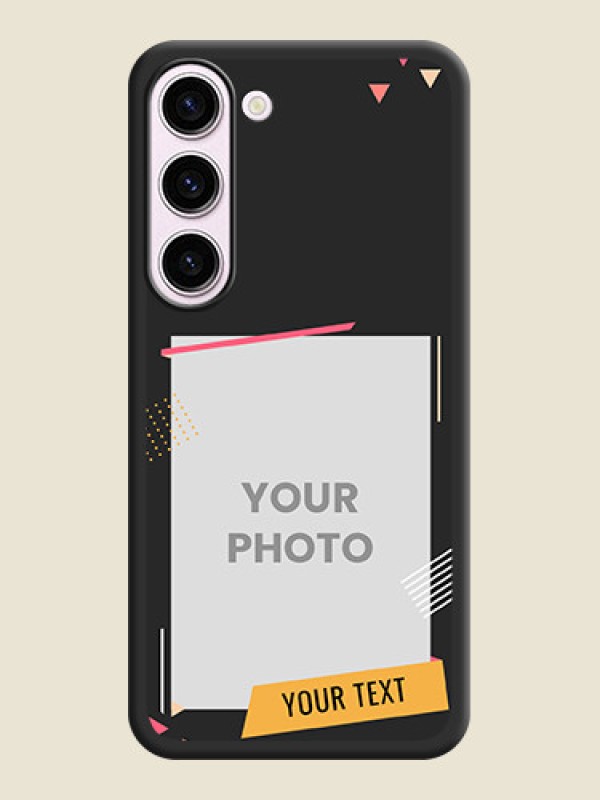 Custom Photo Frame with Triangle Small Dots on Photo on Space Black Soft Matte Back Cover - Samsung Galaxy S23 Plus 5G - alternate view