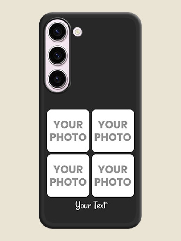 Custom Floral Art with 6 Image Holder on Photo on Space Black Soft Matte Mobile Case - Samsung Galaxy S23 Plus 5G - alternate view