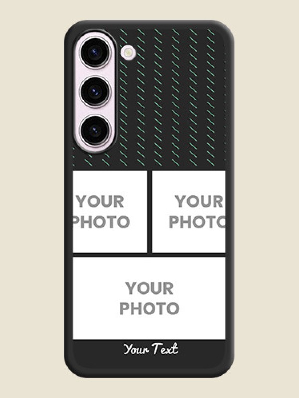 Custom Cross Dotted Pattern with 2 Image Holder  on Personalised Space Black Soft Matte Cases - Samsung Galaxy S23 Plus 5G - alternate view