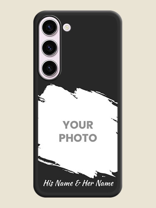 Custom Grunge Brush Strokes on Photo on Space Black Soft Matte Back Cover - Samsung Galaxy S23 Plus 5G - alternate view