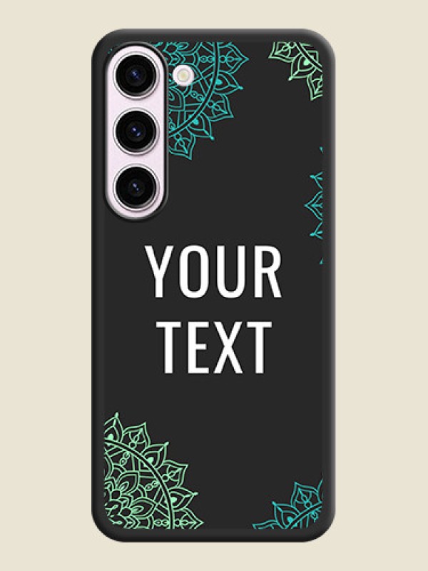 Custom Your Name with Floral Design on Space Black Custom Soft Matte Back Cover - Samsung Galaxy S23 Plus 5G - alternate view