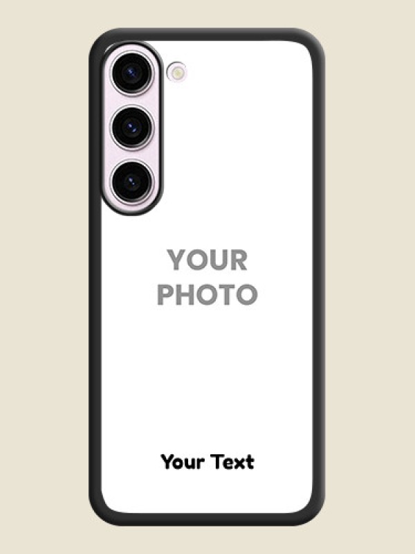 Custom Full Single Pic Upload With Text On Space Black Personalized Soft Matte Phone Covers -Samsung Galaxy S23 Plus 5G - alternate view