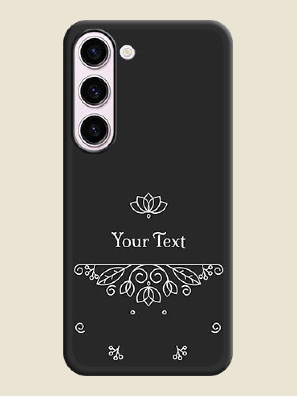 Custom Lotus Garden Custom Text On Space Black Personalized Soft Matte Phone Covers -Samsung Galaxy S23 Plus 5G - alternate view