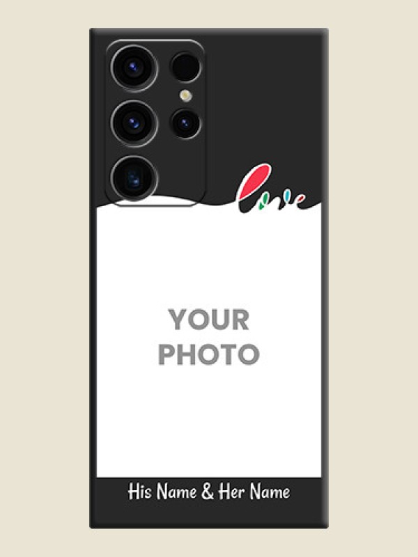 Custom Fall in Love Pattern with Picture on Photo on Space Black Soft Matte Mobile Case - Samsung Galaxy S23 Ultra 5G - alternate view