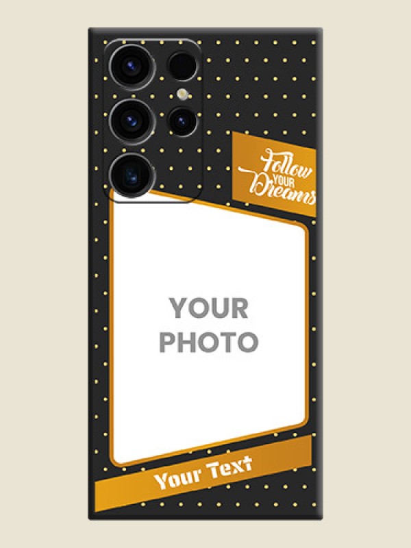 Custom Follow Your Dreams with White Dots on Space Black Custom Soft Matte Phone Cases - Samsung Galaxy S23 Ultra 5G - alternate view