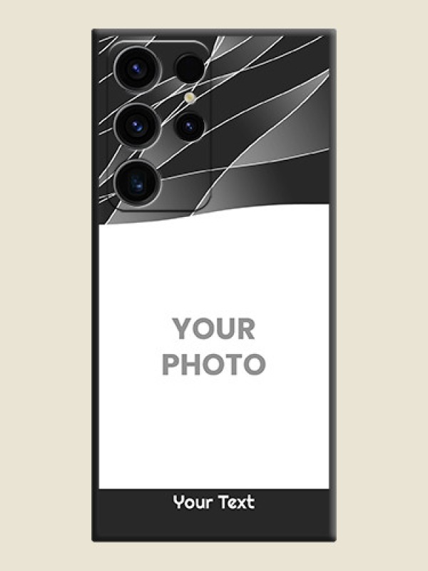 Custom Mixed Wave Lines on Photo on Space Black Soft Matte Mobile Cover - Samsung Galaxy S23 Ultra 5G - alternate view