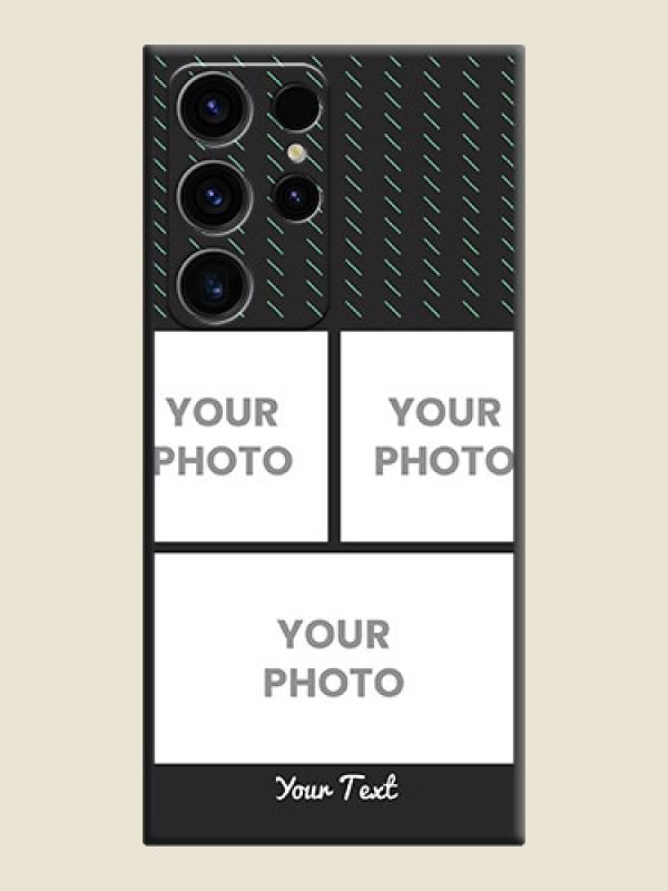 Custom Cross Dotted Pattern with 2 Image Holder  on Personalised Space Black Soft Matte Cases - Samsung Galaxy S23 Ultra 5G - alternate view