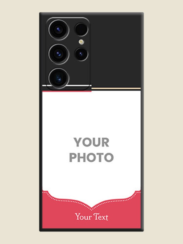 Custom Classic Plain Design with Name on Photo on Space Black Soft Matte Phone Cover - Samsung Galaxy S23 Ultra 5G - alternate view