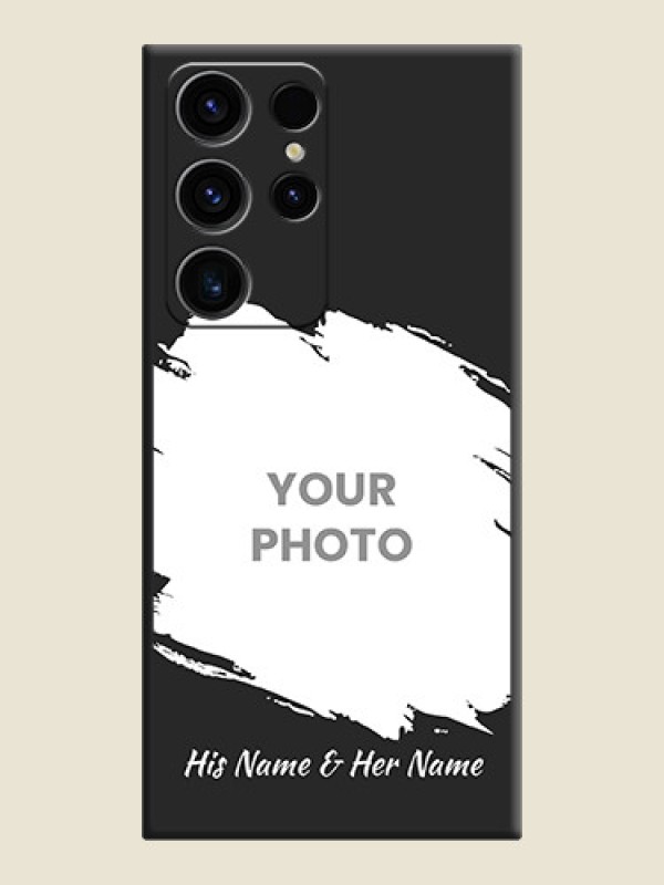 Custom Grunge Brush Strokes on Photo on Space Black Soft Matte Back Cover - Samsung Galaxy S23 Ultra 5G - alternate view